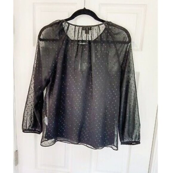 NWT J. Crew Point Sur Black Sheer Blouse P1258 - Picture 5 of 5
